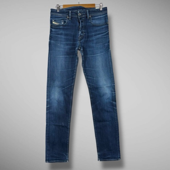 Diesel Jeans Men 31x34 Blue Buster Slim Taper Stretch Repaired Grunge 0607A - Picture 1 of 15